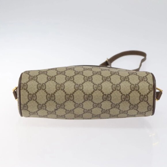 GUCCI GG Supreme Web Sherry Line Shoulder Bag PVC Beige Gold - Picture 9 of 16